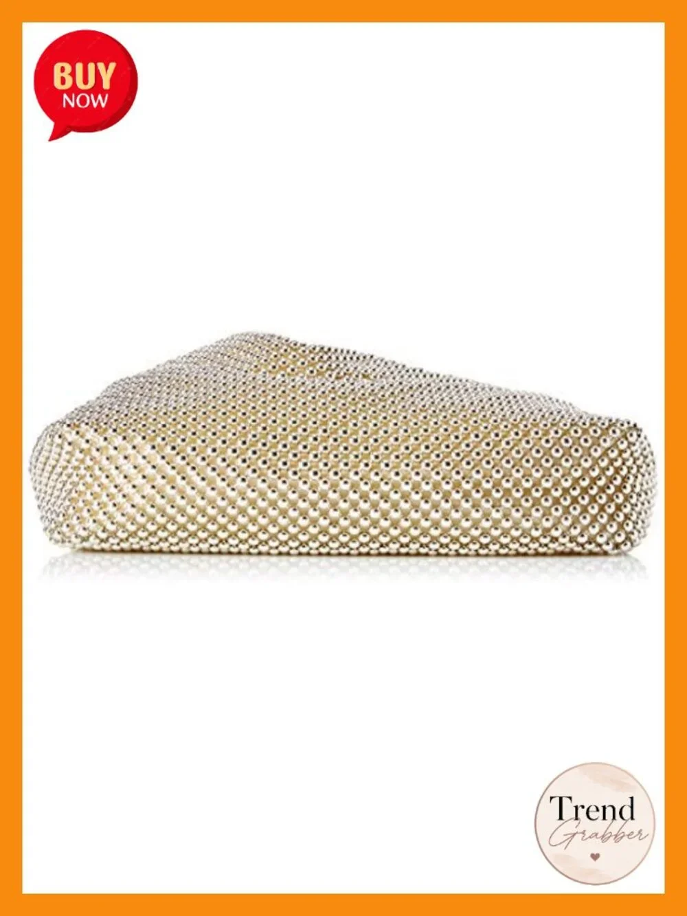 Mesh Evening Pouch Clutch with Ring Handles Magnetic Snap Closure